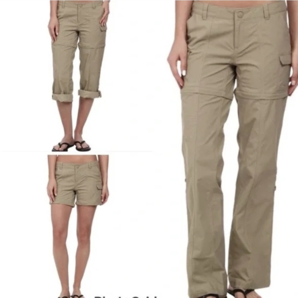 North Face Cargo NWOT Nylon Convertible Paramount Valley Khaki Pants 6 Short